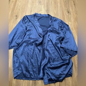 4XL SHEIN Silky robe. Blue.
